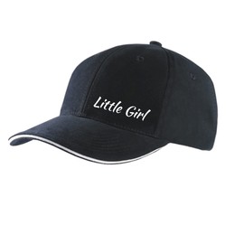 Huuraa Cappy Hat Little Girl Lettering Unisex Cap Size with Motif for All Parents Gift Idea for Friends and Family, Black/Light Grey
