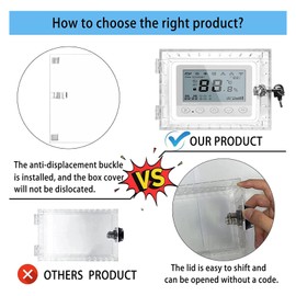 FLEXMAN Thermostat Lock Box with Key, Transparent Acrylic Universal Thermostat Guard for Thermostats 7Inhx4.5Inw or Smaller, Clear Large Thermostat Cover for Thermostat On Wall