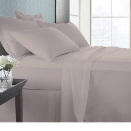 AMERICA BEDDING Hotel Like Quality Soft Egyptian Cotton Fade-Resistant Italian Finish Made in USA Sheet Set 600 TC Fits Up to 19 Inches Deep Pocket Solid (Queen, Taupe)