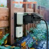 2er Pack WLAN Steckdose Outdoor, Smart Zeitschaltuhr Steckdose Outdoor, Überwachung