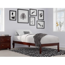 AFI Colorado Twin XL Size Platform Bed with Charging Station in Walnut