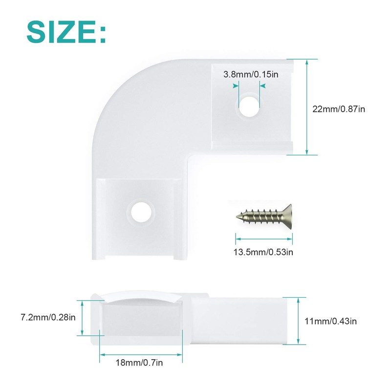 90 Degrees Connectors to Connect 2 Channels for U-Shape Led