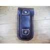 Leatherman Wave dark oil Crazy Horse leather sheath. Tooled flap.