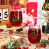 Domensi 2 Pcs Christmas Wine Stemless Glasses 15 oz Funny
