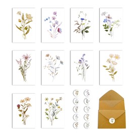 OPUHOHR 10 Hochzeitskarten, Blanko Karten mit 10 Umschlägen, Geburtstagskarten Postkarten Set, Kartenset Danke Karte Geburt, Jubiläum, Hochzeit, Taufe