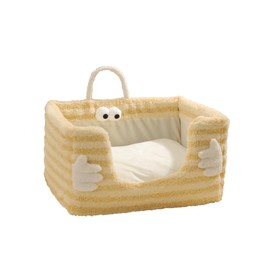 YIYTREE Rectangle Pet Bed for Small Size Dogs Cats, Machine Washable Sleeping Sofa Breathable Soft Puppy Bed Warming Cozy with Non-Slip Bottom