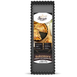 YUMTART 14 Inch Rectangular Tart Pan with Removable Bottom - Non-Stick, Deep Fluted for Tarts, Quiches, and Pies