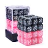 36pcs 12mm Positive and Negative Dice Counters Pink&Black Set, Small