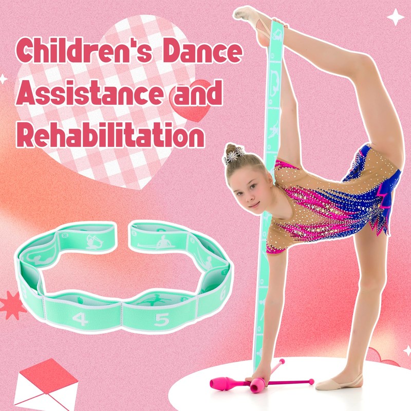 Zuimei 2Pcs Stretching Bands Gymnastics Stretch Band Yoga Straps with