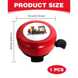 TPZORJX 1 x Children's Bicycle Bell, Mini Aluminium Loud Bicycle Bell, Mountain Bike Accessories, Children's Bicycle, Scooter (Red Cartoon Train)