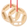 ZEMBSOYA 2 x Portable Hangboard Fingerboard Round Pine Wood Climbing
