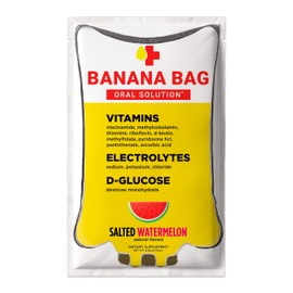 Banana Bag Oral Solution Packets – Salted Watermelon 15pk | A Refreshing Blend of Electrolytes, Vitamin C, and B-Complex for Hydration and Energy. Convenient, Easy-to-Mix, and Perfect for Daily Use.