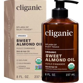 Cliganic Aceite Orgánico De Almendras Dulces, 100 Puro 8 Oz                                                                                           