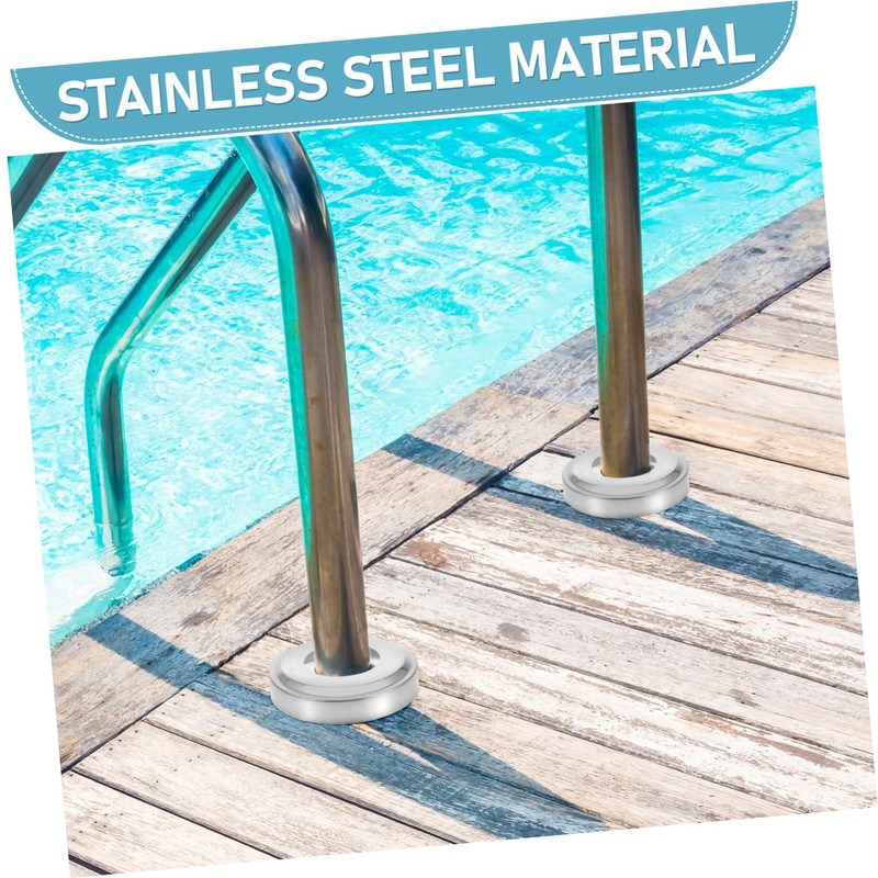 WHAMVOX 4pcs Stainless Steel Pool Ladder Cover Plate Durable Easy
