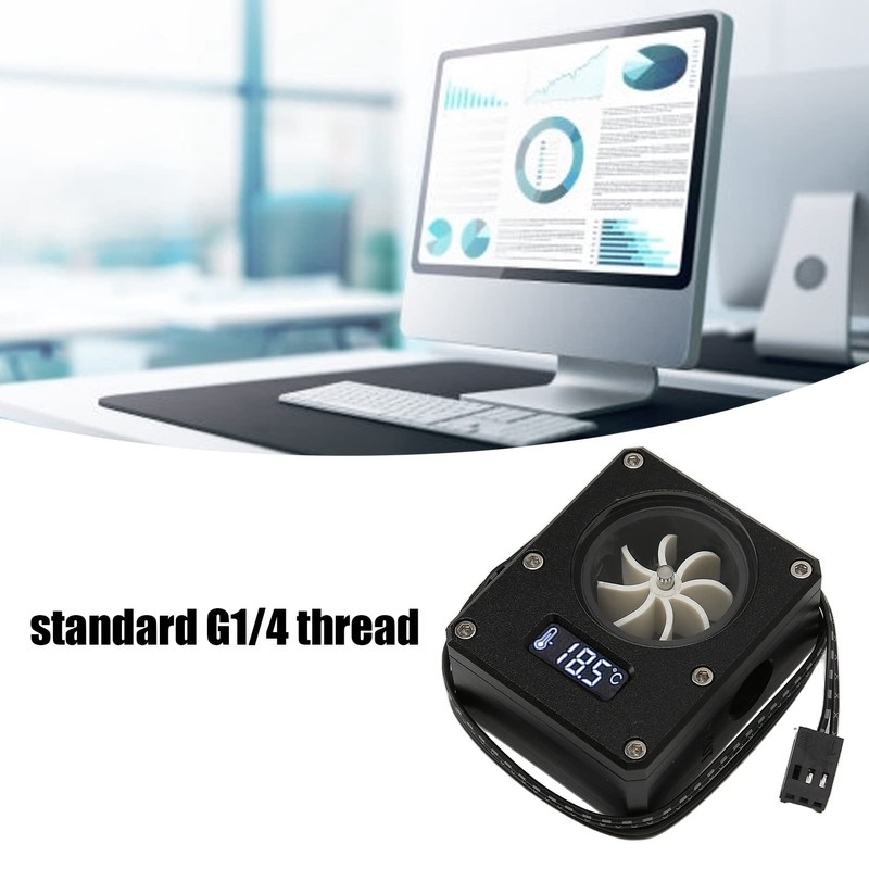 QANYEGN PC Water Cooling Meter, 12V 3Pin G1 4 Thread