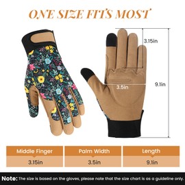 Tavaleu Gardening Gloves for Women, Thorn Proof Leather Garden Gloves, Touch Screen Working Gloves