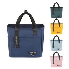 INNKGLE Insulated Lunch Bag -Navy Blue- Leakproof PEVA Liner, Triple-Layer Thermal Insulation, Large Opening, Front & Side Pockets - for Adults & Kids, Cool Bag for Office, School, Picnic, Outdoors