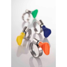 YDS Butterfly Stainless Steel W2 Hose Clamp, Turn Key, 25-40 mm (1" to 1-5/8") Diameter Ranger, 9 mm Bandwidth (Pack of 10)