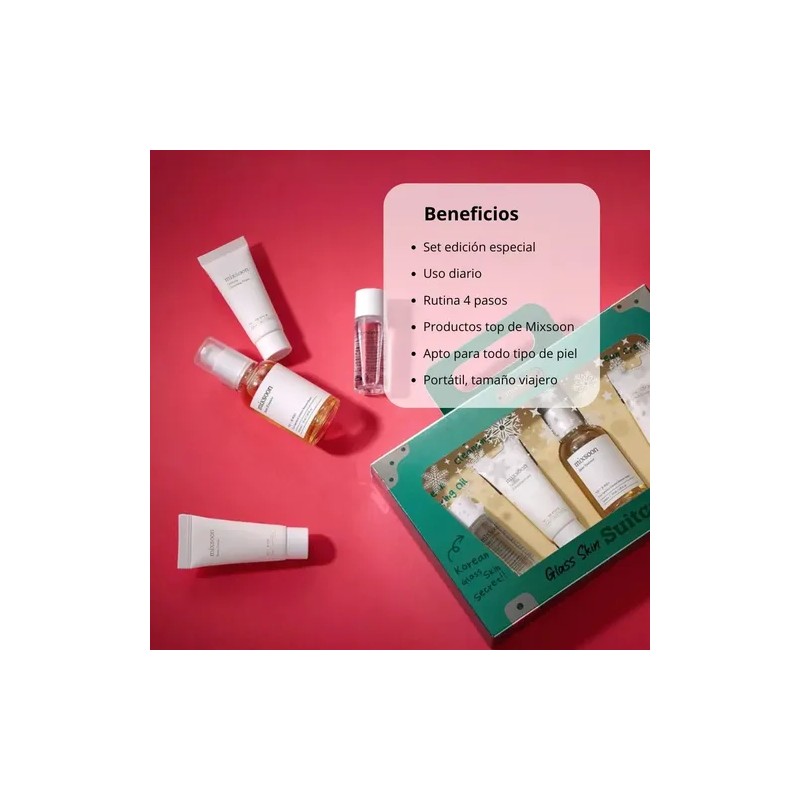 Mixsoon Kit 4 Pasos Glass Skin - Cosmética Coreana