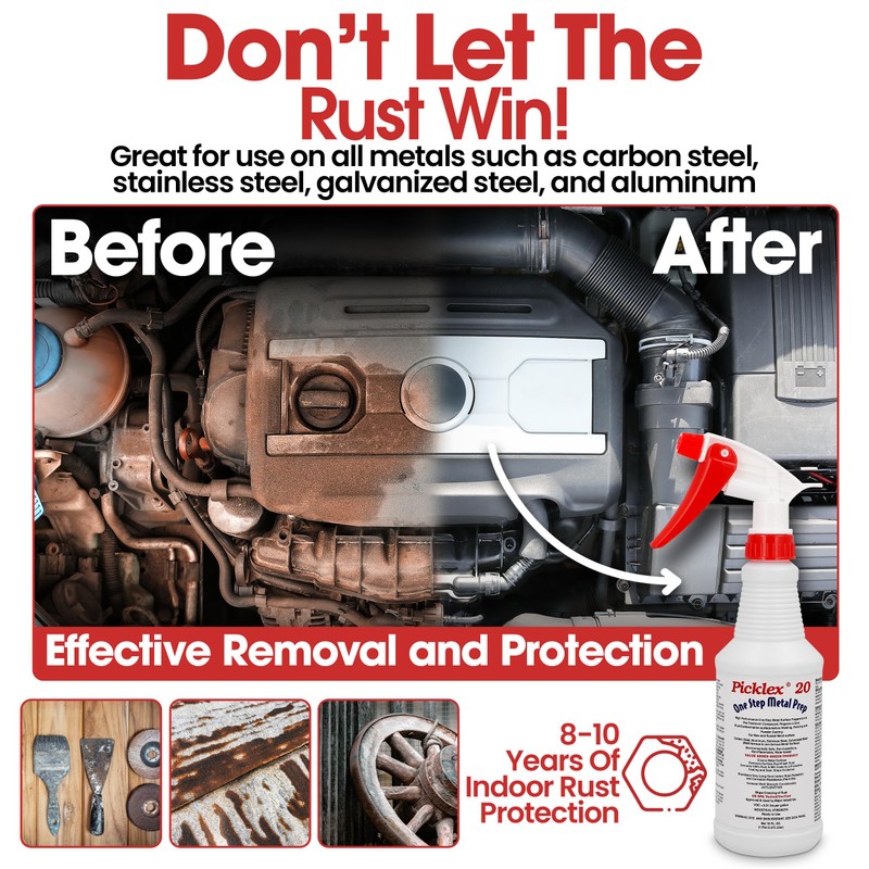 Picklex 20 Combined Rust Remover, Rust Protection,Conversion Coating and One-Step