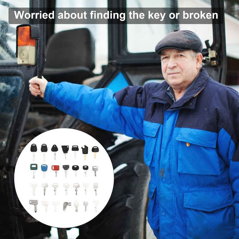 28 PCS Heavy Equipment Keys,Construction Ignition Key Master Set Replacement