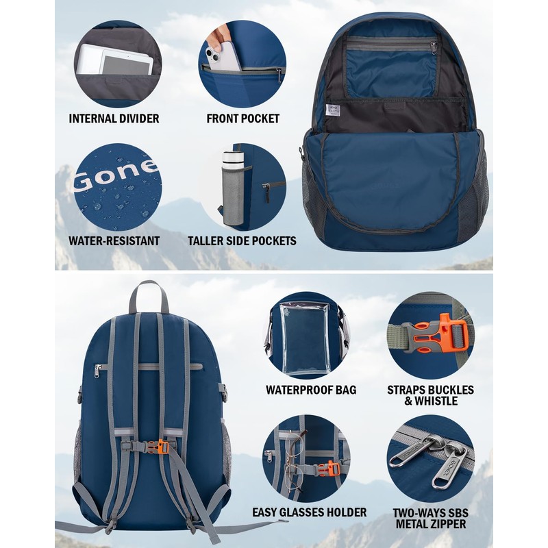 Gonex 30L Ultra Lightweight Packable Daypack Handy Foldable Camping Outdoor