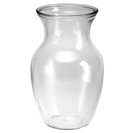 Napco Imports Decorative Tabletop Flower Vase 8 Inch Glass Transparent Cinched Neck