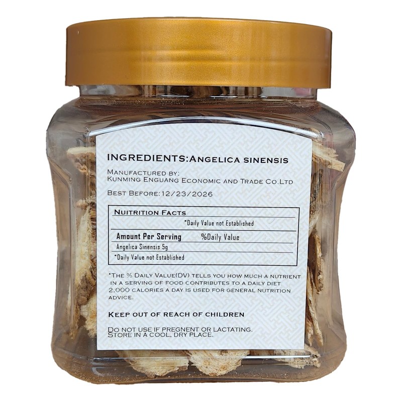 Dang Gui Tea, Angelica Root Slices 5.3oz/150g, Chinese Dried Angelica