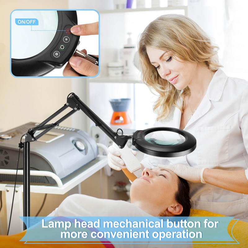 Veemagni 10X Magnifying Glass with Light and Stand, 3-in-1 Adjustable