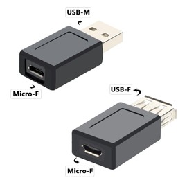 AYMBH USB 2.0 Type A Male and Female to Micro USB Female Converter Adapter Plug – (Pack of 2) for Mobile Phones, Tablets, and PCs – Supports 480MB/s Data Transfer, Plug-and-Play, Fully Shielded