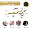 Tijeras Doradas De Barberia Y Kit 8 Pzas Cortar Cabello