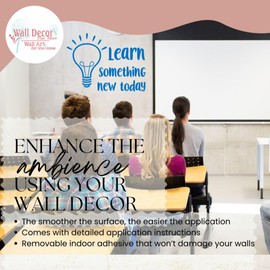 Learn Something New Today Lightbulb Inspirational Quotes for Wall Decor - Kids Classroom Wall Art Decals - Motivational Phrase Vinyl Sticker - School Vinyl Wall Art - Removable Sayings for Wall Décor