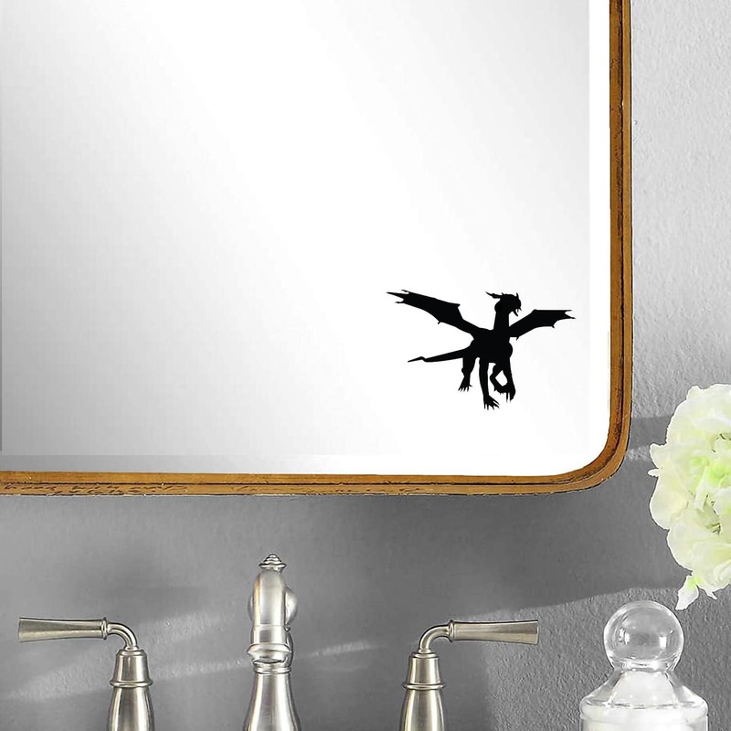 8 Dragon Silhouette Fun Stickers - Waterproof Decals - Scrapbooking,
