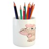 Lunarable Cartoon Pencil Pen Holder, Little Holds Heart Shaped Lollipop