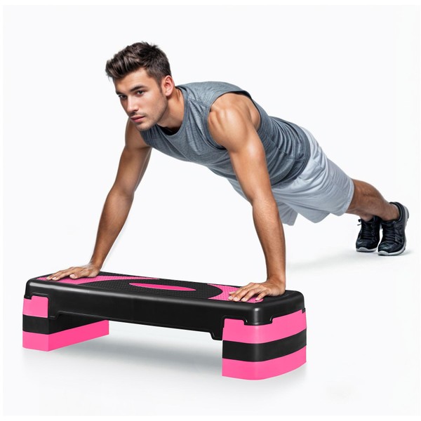 Saicool 31 Inch Adjustable Workout Aerobic Step, Exercise Platform Trainer