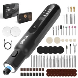 SHALL Cordless Rotary Tool Kit, 3.7V Mini Rotary Tool with 5 Speed and 104 Accessories, Multi-Purpose Power Engraving Tool for Sanding, Cutting, Carving, Drilling, Polishing, DIY Crafts - Type-C