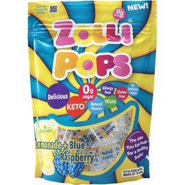 Zollipops Lemonade & Blue Raspberry - A Refreshing Duo of Lemonade and Blue Raspberry Flavored Lollipops, 5.2 oz. Bag