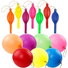 SHATCHI 5pcs-100pcs Large Punch Balloons with Elastic Multi Coloured Loot Bag Party Gifts Stocking Fillers Pinata Toys Wholesale Bulk Buy