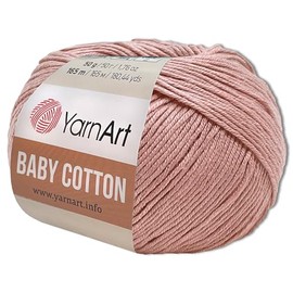 Frida's Wollhaus YarnArt 50 g Baby Cotton Wool Cotton Acrylic Crochet Yarn Knitting Yarn 55 Colours (413 | Rose)