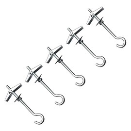 Keple M4 Ceiling Hooks, 4mm x 75mm, Plasterboad Hangers, Spring Toggle Wing Bolts, Cavity Wall Fixing, Drywall Butterfly Anchor Eye Screw, Swag Hangers for Lamps, Plants (5pcs)
