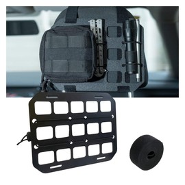 Car Headrest Organizer Rigid MOLLE Panel, Tactical Gear Seat Back Organizer, EDC Pouch Tool Gadget Holder, Backpack Insert Panel for Truck Equipment Mount Plate Modular Storage Shelf (Headrest Panel)