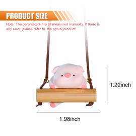 DUSCOKE Cute Swinging Piggy Car Mirror Hanging Accessories, Car Rear View Mirror Charm, Funny Auto Interior Pendant Ornament, Vehicle Lucky Decoration Present for Men Women (Pig)