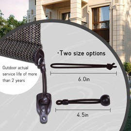 Lihopefe Bungee kit 3 Pieces with Pull Ring end Cover, General Replacement of Outdoor Roller Shutter Door/Indoor Roller Shutter Door (Brown)