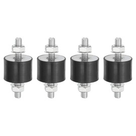 PATIKIL 4pcs 30x40mm Rubber Stud Shock Absorber M6 Rubber Insulation Mount with Cylindrical Anti-Vibration Insulation Mount Nut for Garage Motor Air Compressor Engine (VV Type) 25mm