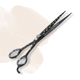 Massive Bee Store Pet Grooming Scissor Dog Blade scissor Pet Grooming Scissors Dog Hair Cutting Shears with Bag for Professional Right Hand Pet Groomer (Black Straight, 8.5")