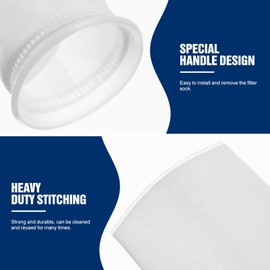 POPETPOP 2 Pack Filter Socks 100/150/200 Micron - 4" Ring x 15" Long for Aquarium Fish Tank Felt Replacement Felt Socks