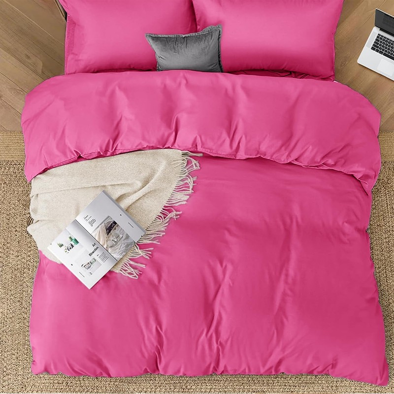 SSW HOMES Double Size Duvet Cover Sets (Pink) - 3