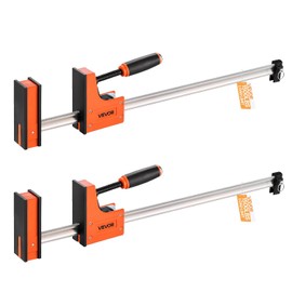 VEVOR Bar Clamps for Woodworking, 2-Pack 24 inch Parallel Clamp Set, F-Clamp with 1500 lbs Load Limit, Even Pressure, High-strength Plastic and Carbon Steel, for Woodworking Metal Working, Orange
