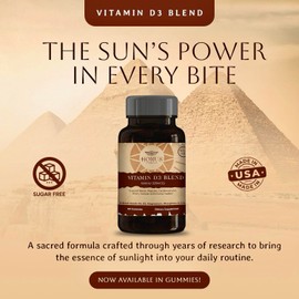 Horus Apothecary Vitamin D3 5000 IU Sugar Free Gummies with Black Seed Oil - Supports Bone, Muscle, Cardiovascular & Immune Health - Chewable Vitamin D - USA Made