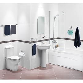 5 Pieces Bathroom Hardware Accessories Set Polished Chrome, 24Inch Bathroom Towel Rack Set SUS304 Stainless Steel, Square Bath Towel bar Set Wall Mounted, Heavy Duty